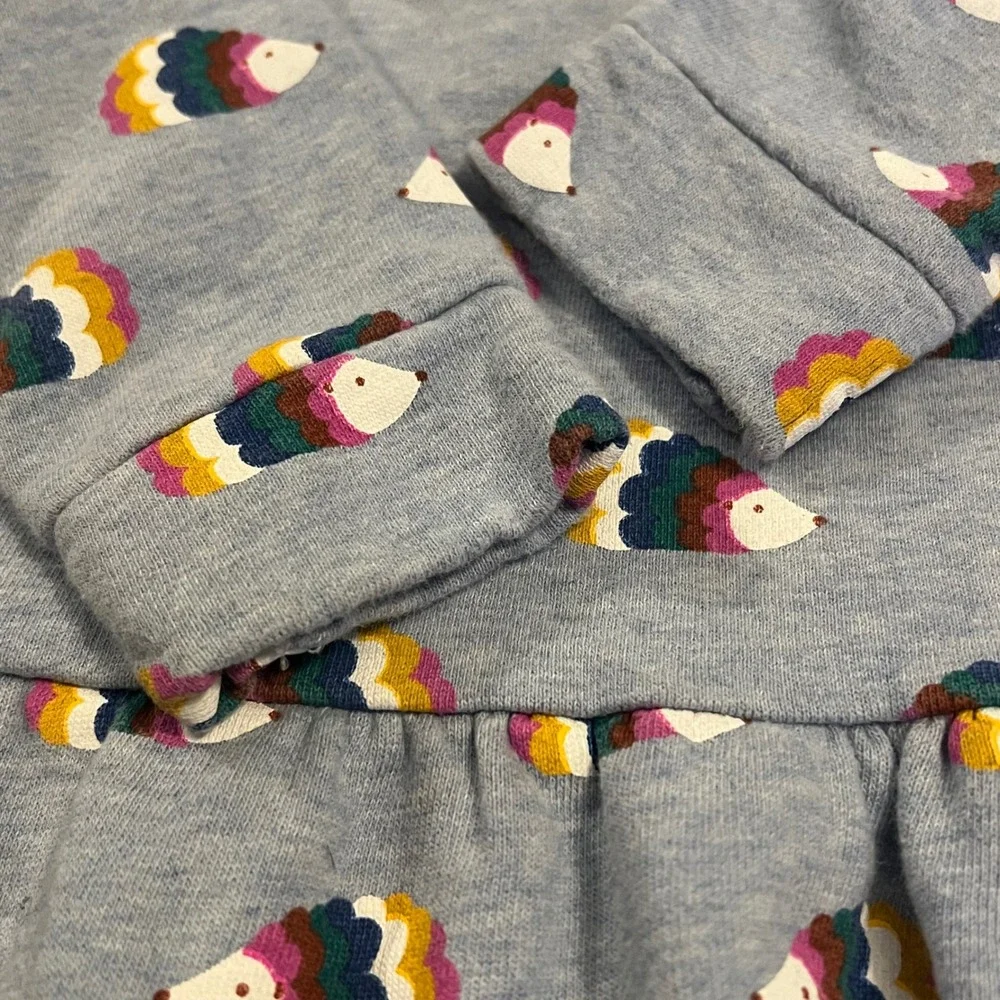 Baby Boden Blue Rainbow Hedgehog Print Long Sleeve Dress 18-24M Mini Boden